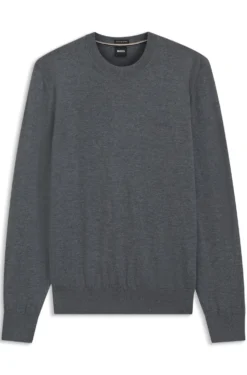 Merino-wool sweater with logo embroidery