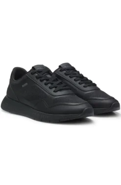 Mesh trainers with ribbed sole