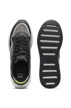 Mesh trainers with ribbed sole
