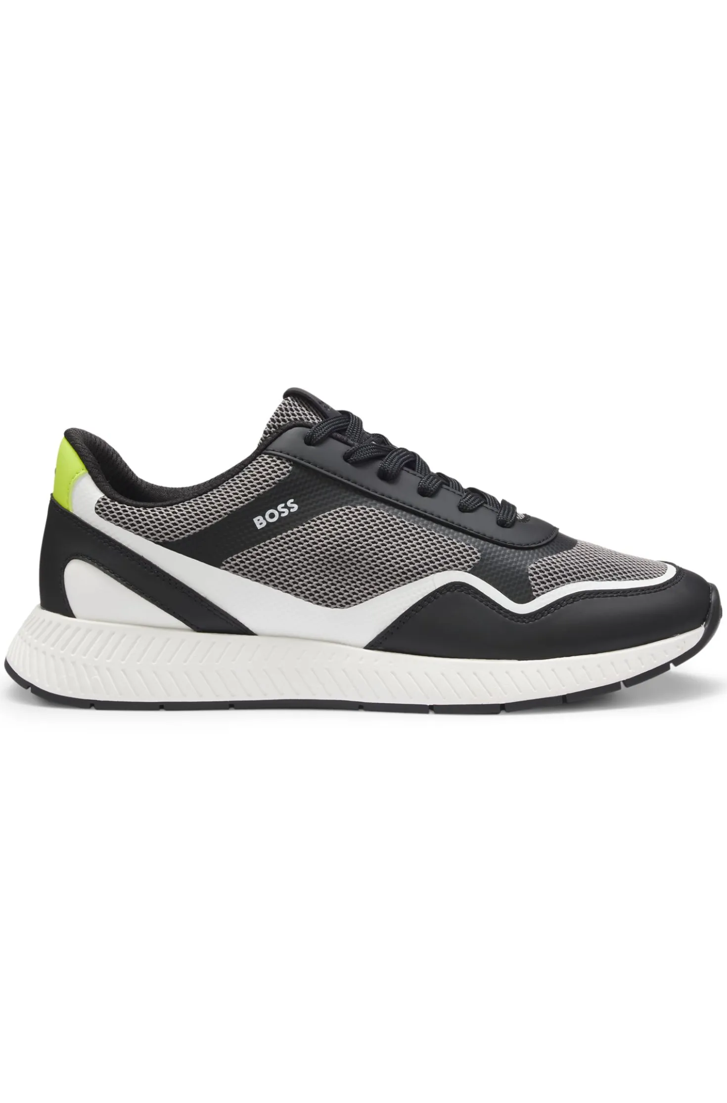 Mesh trainers with ribbed sole