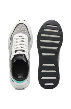 Mesh trainers with ribbed sole
