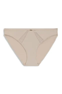 Microfibre briefs with lace inserts