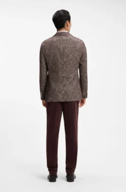 Micro-patterned slim-fit blazer in Italian fabric