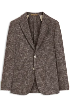 Micro-patterned slim-fit blazer in Italian fabric