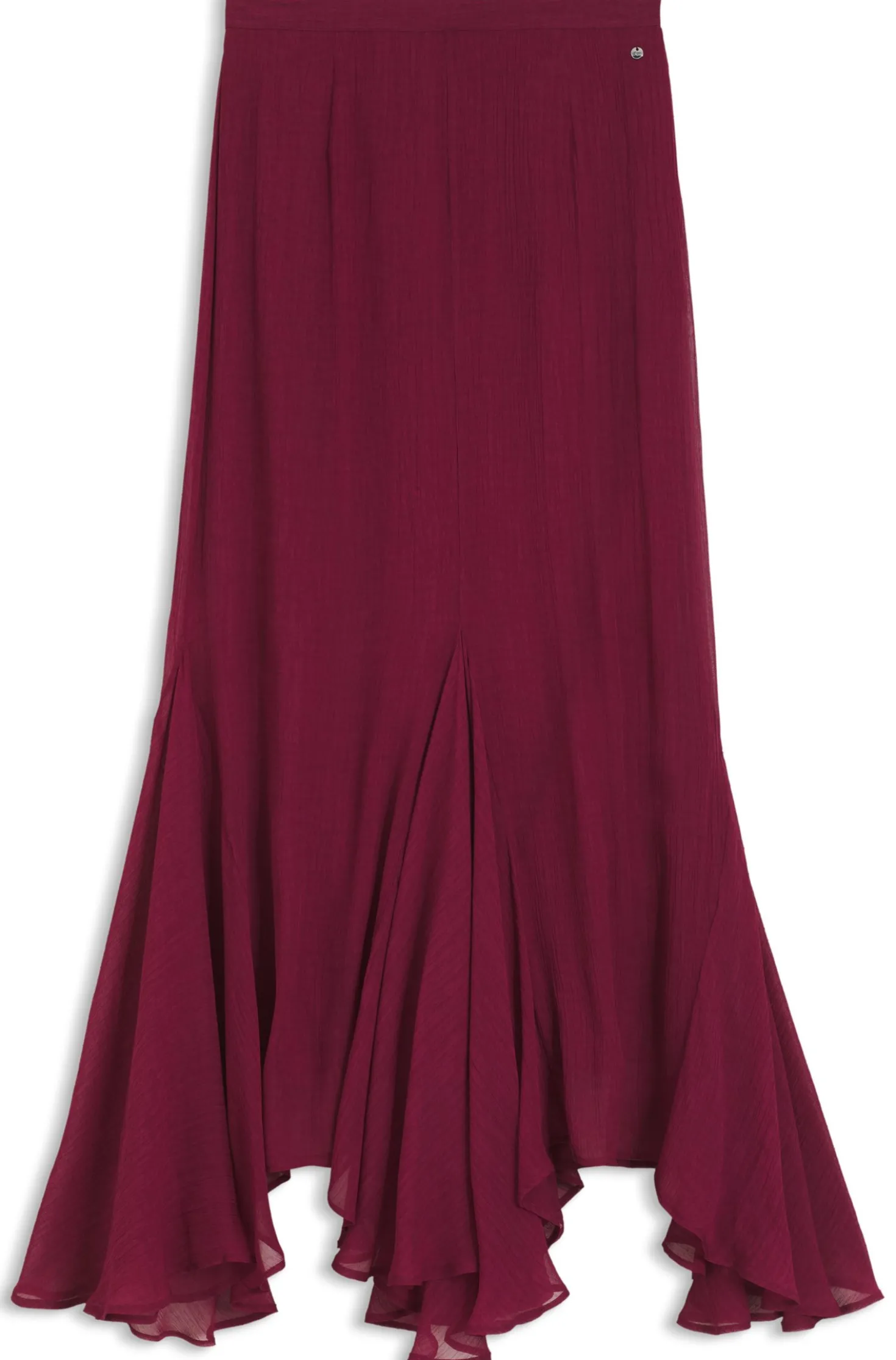 Midi skirt with asymmetric hemline