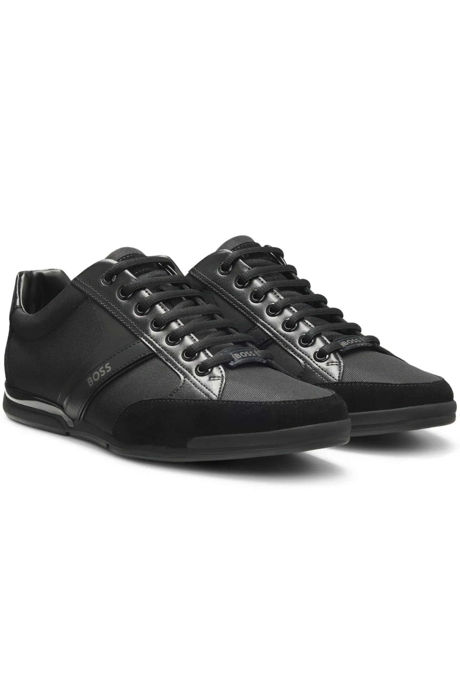 Mixed-material trainers with suede and faux leather