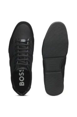 Mixed-material trainers with suede and faux leather