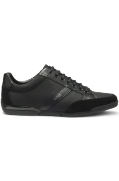 Mixed-material trainers with suede and faux leather