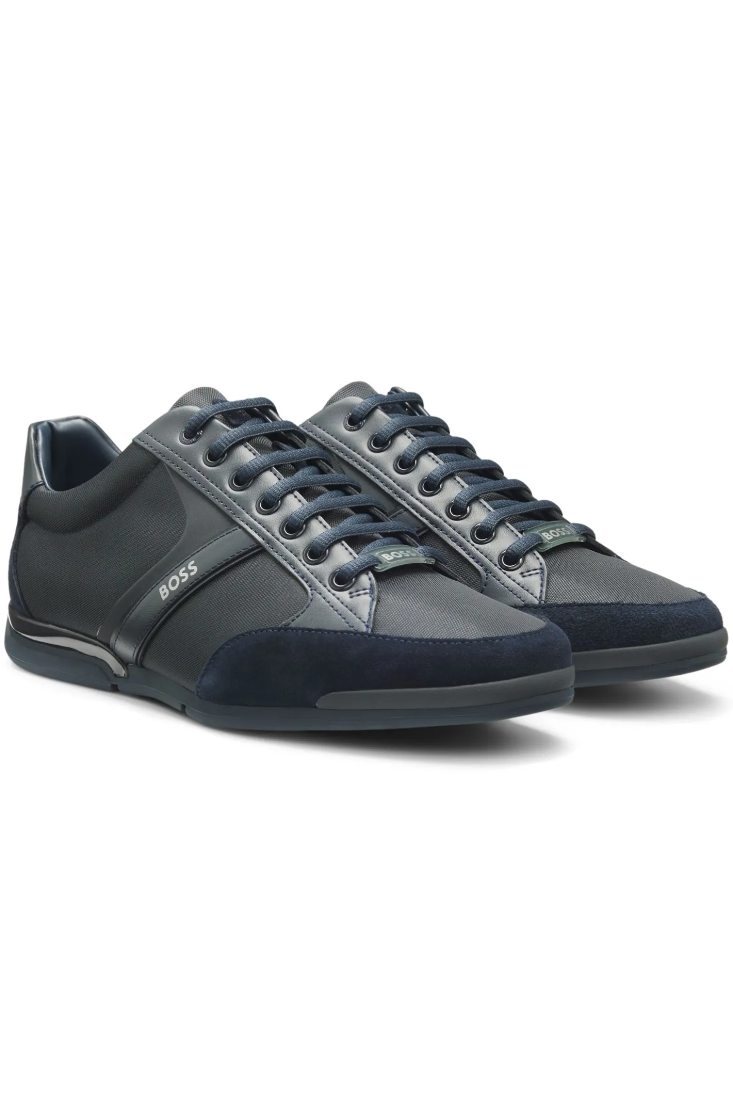 Mixed-material trainers with suede and faux leather