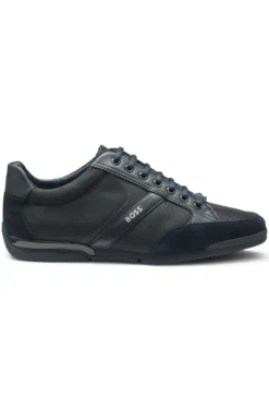Mixed-material trainers with suede and faux leather