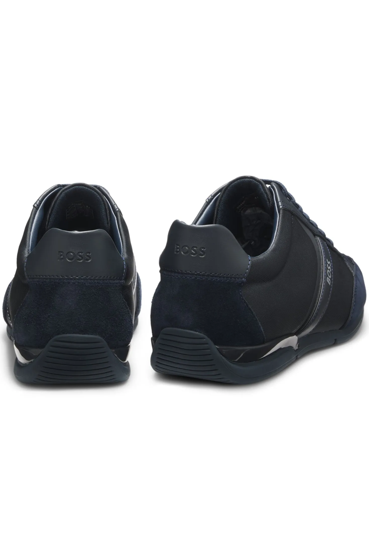 Mixed-material trainers with suede and faux leather