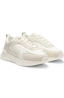 Mixed-material trainers with Double B monogram