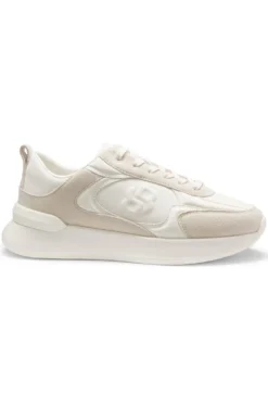 Mixed-material trainers with Double B monogram