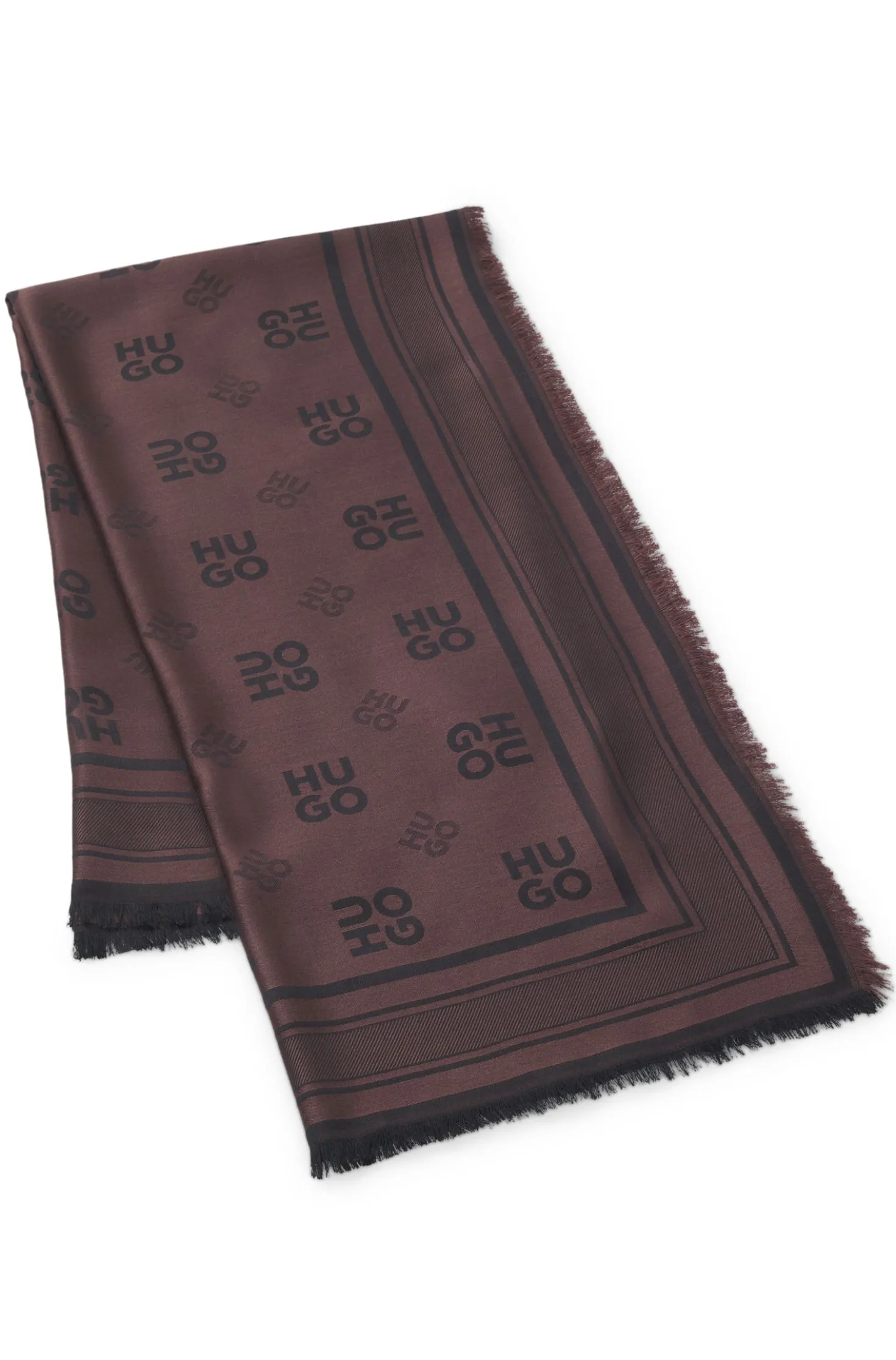 Modal scarf with stacked-logo jacquard