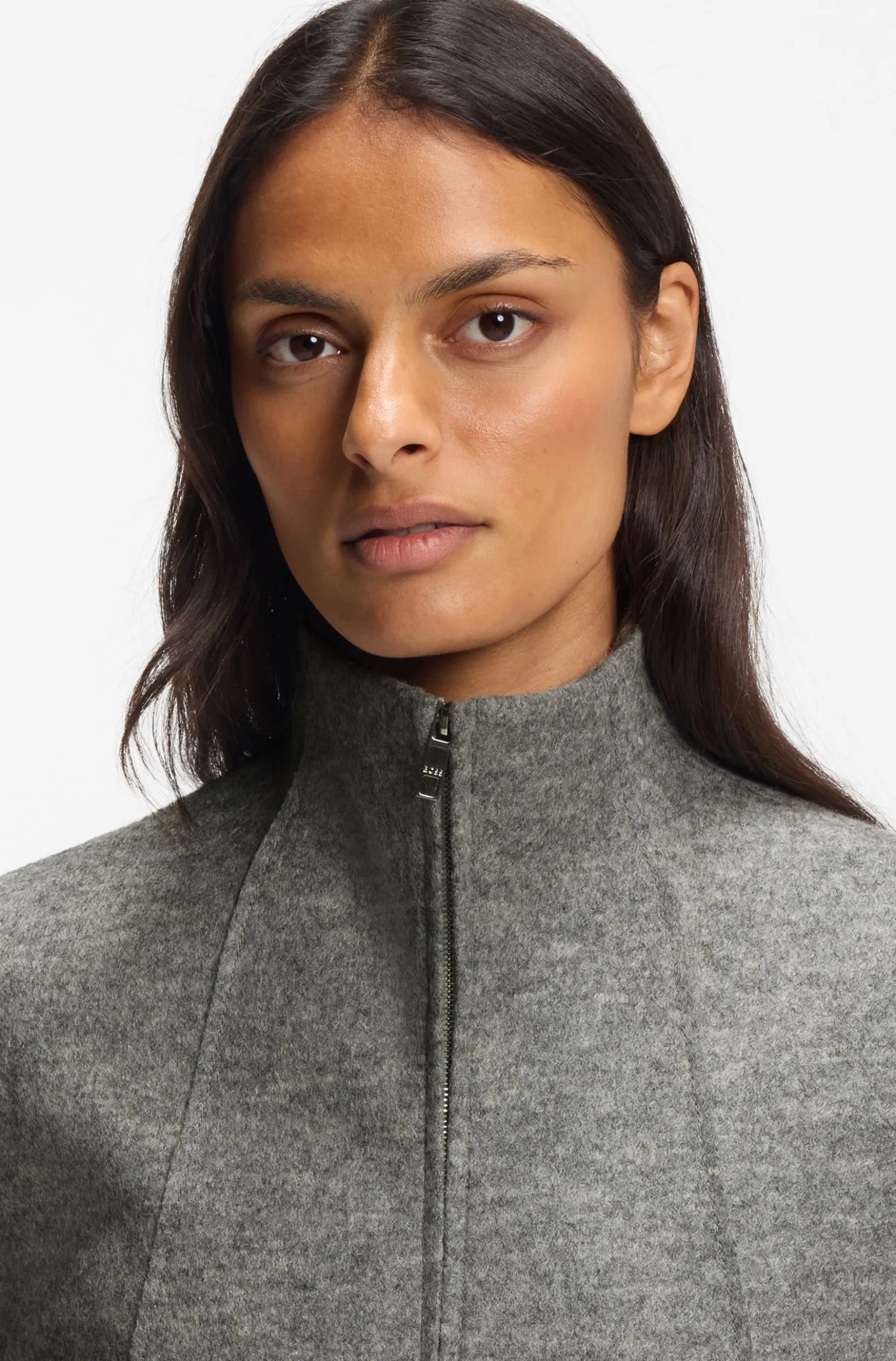 Modern-fit blazer in boiled virgin wool