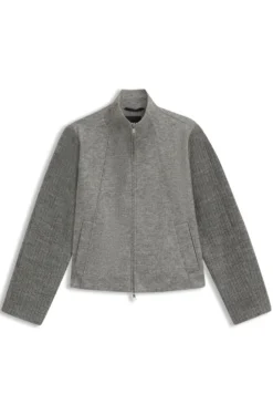 Modern-fit blazer in boiled virgin wool