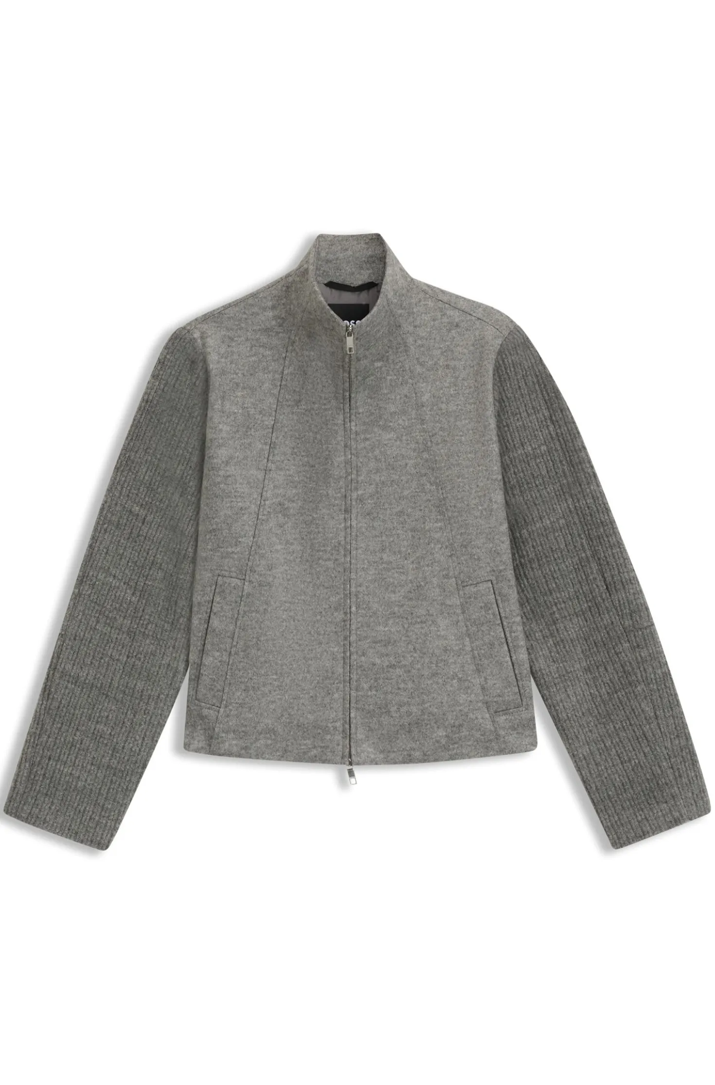 Modern-fit blazer in boiled virgin wool