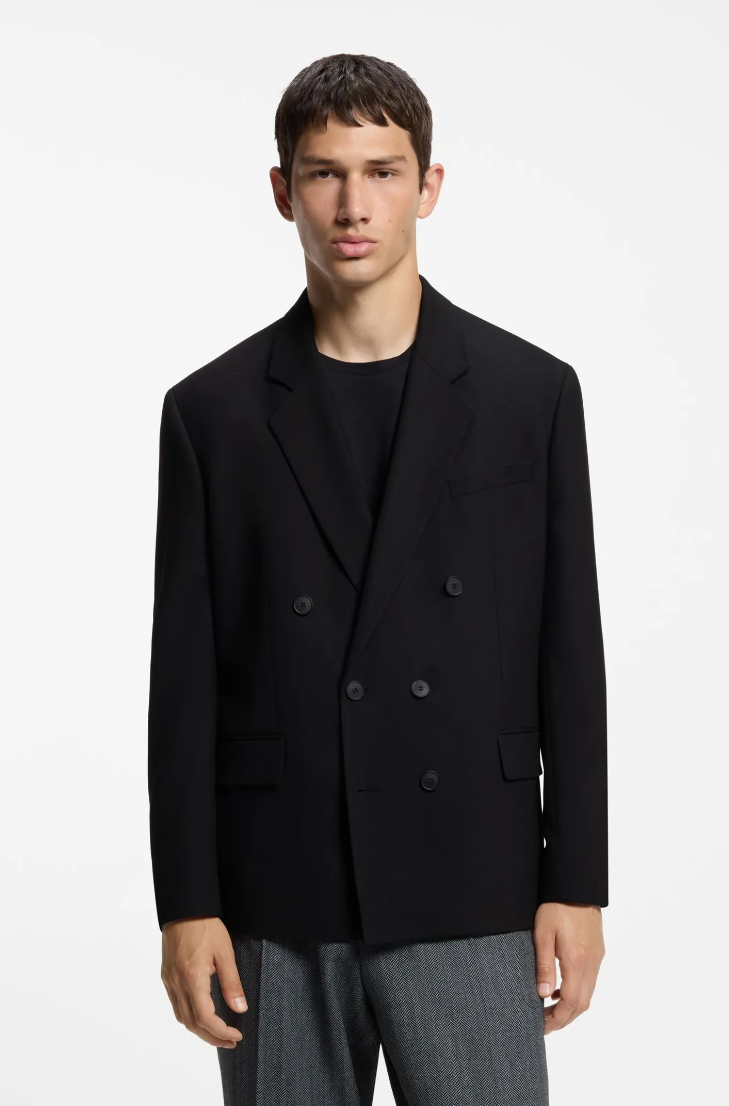 Modern-fit blazer in performance-stretch twill