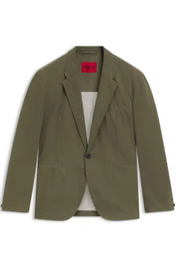 Modern-fit jacket in cotton-blend twill