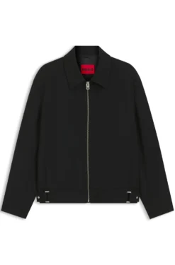 Modern-fit jacket in performance-stretch canvas