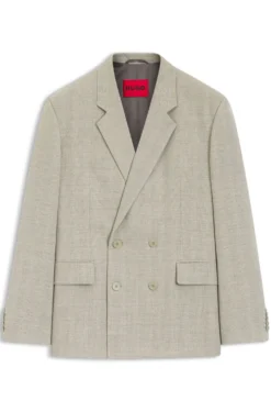 Modern-fit jacket with herringbone weave