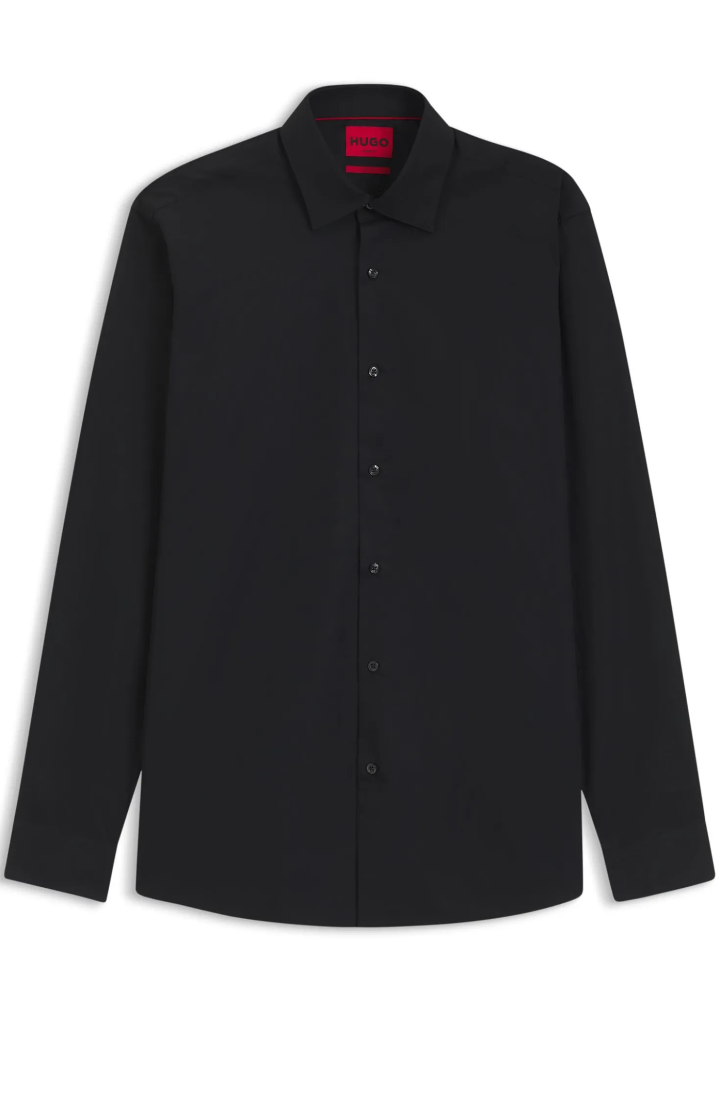 Modern-fit shirt in easy-iron cotton poplin
