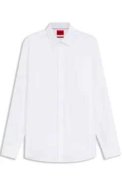 Modern-fit shirt in easy-iron cotton poplin