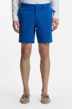 Modern-fit shorts in overdyed stretch-cotton twill