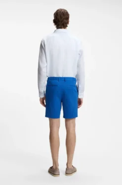 Modern-fit shorts in overdyed stretch-cotton twill