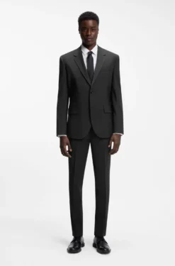Modern-fit suit jacket in a stretch-wool blend