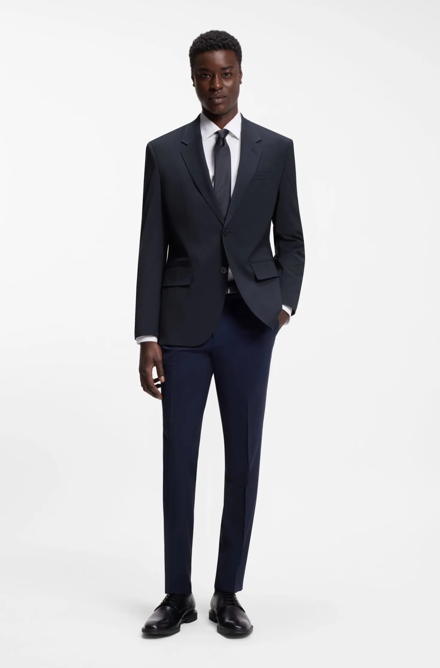 Modern-fit suit jacket in a stretch-wool blend