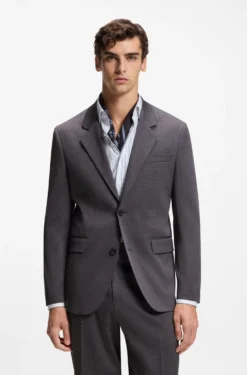 Modern-fit suit jacket in checked stretch fabric