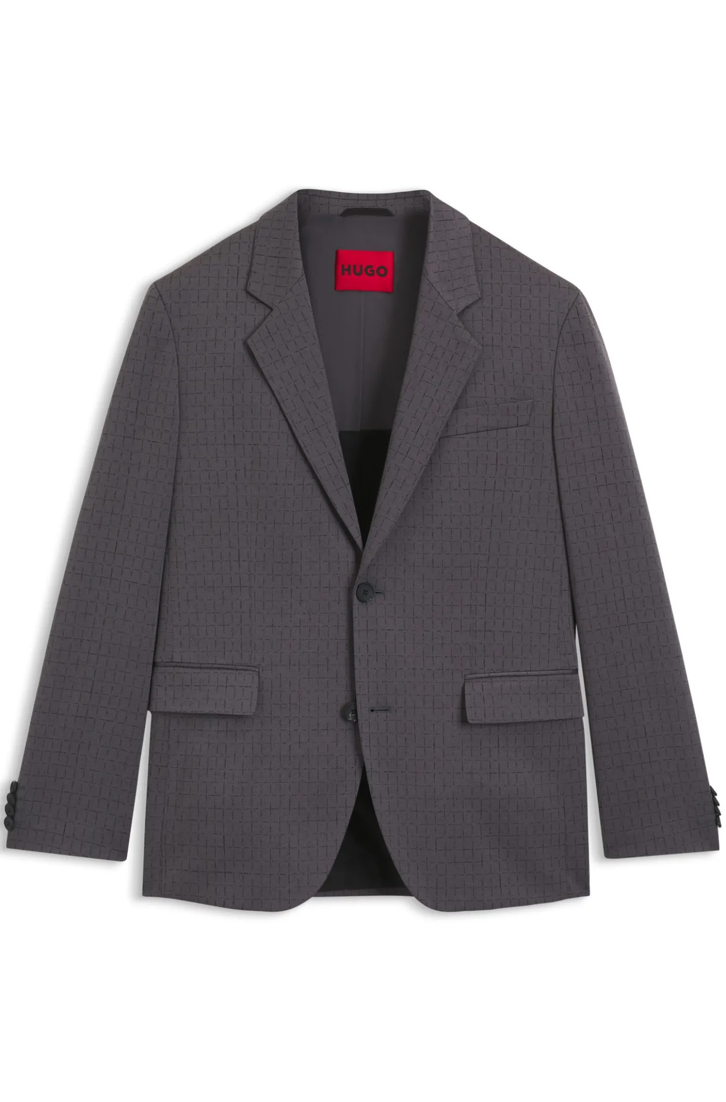 Modern-fit suit jacket in checked stretch fabric