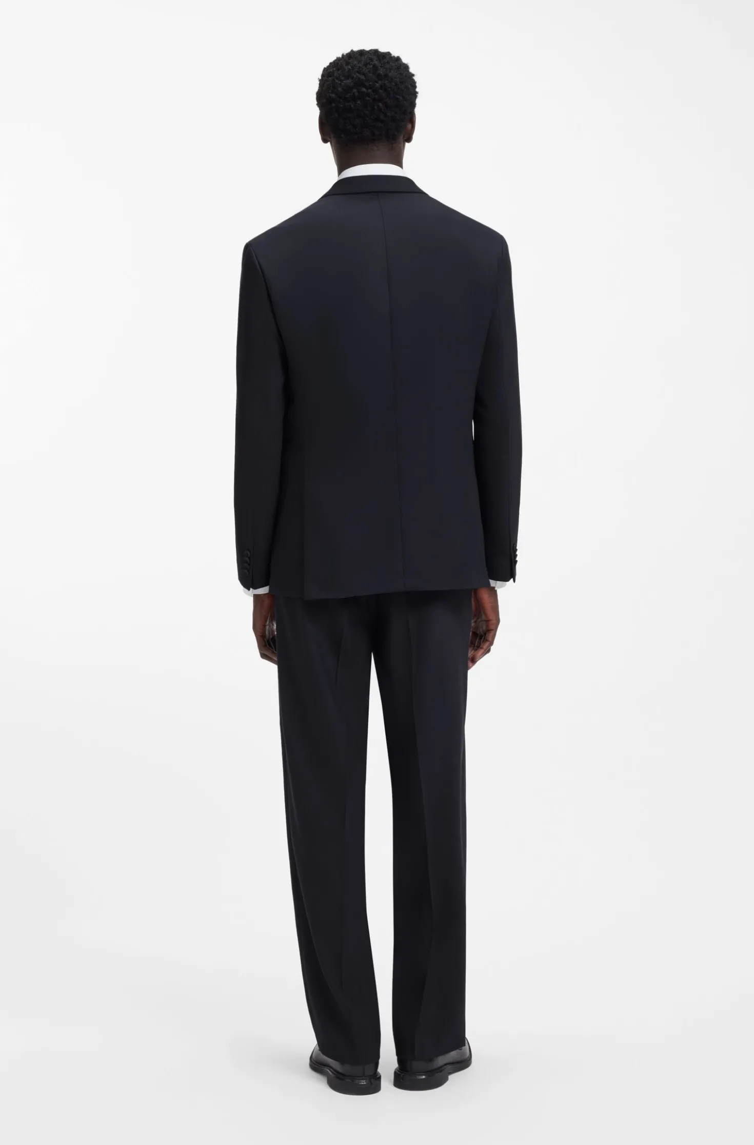 Modern-fit suit jacket in performance-stretch twill