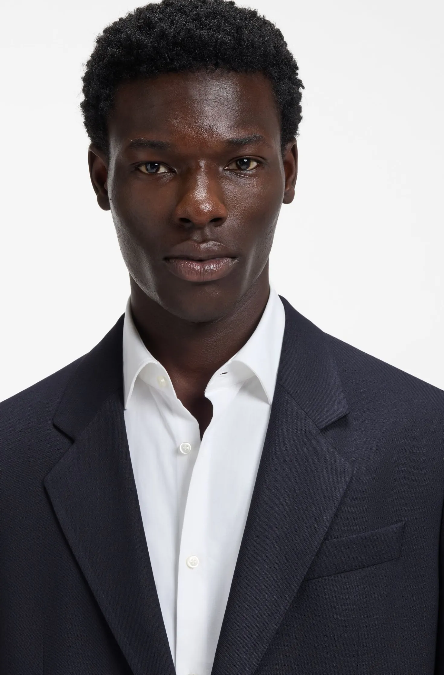 Modern-fit suit jacket in performance-stretch twill