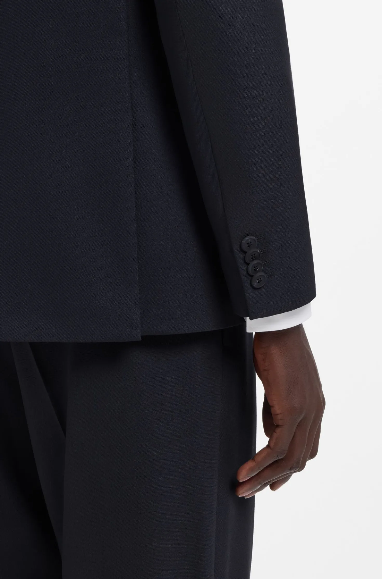 Modern-fit suit jacket in performance-stretch twill