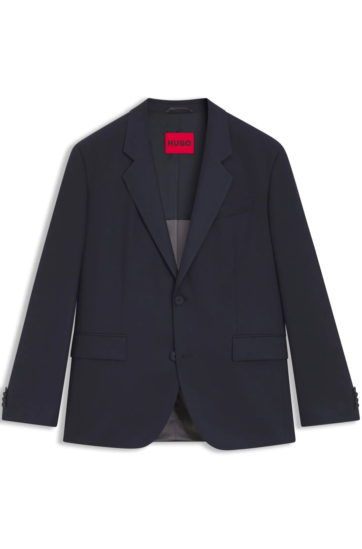 Modern-fit suit jacket in performance-stretch twill