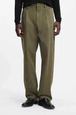 Modern-fit trousers in cotton-blend twill
