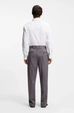 Modern-fit trousers in pin-check stretch fabric