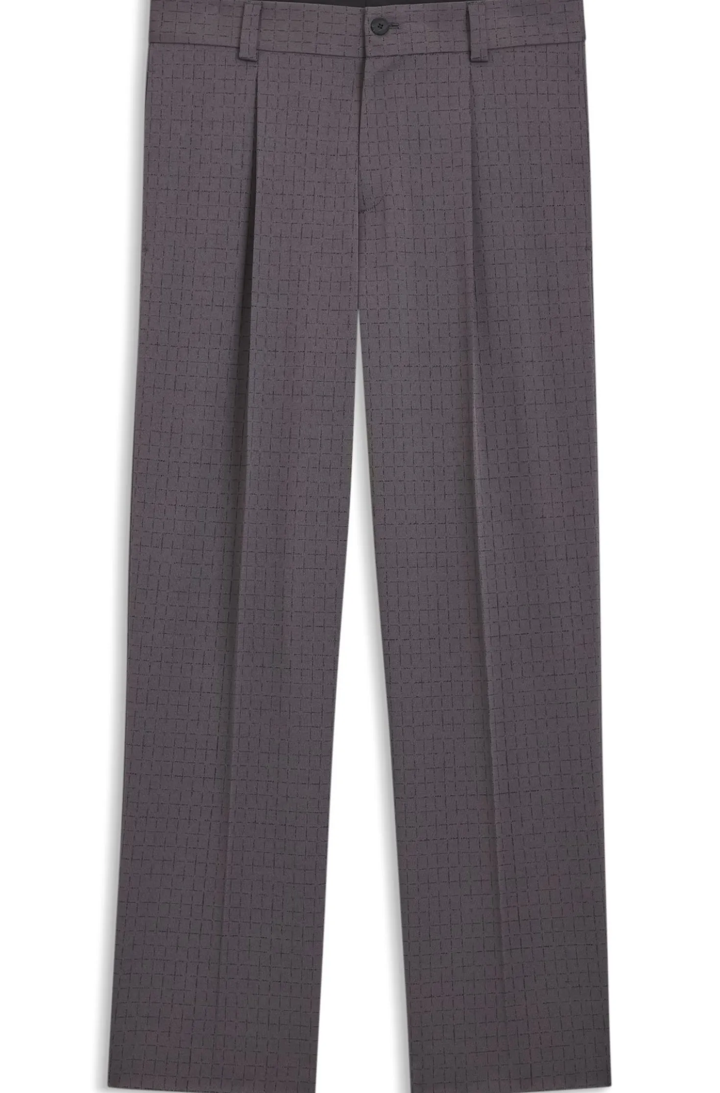 Modern-fit trousers in pin-check stretch fabric