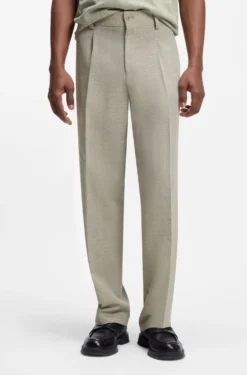 Modern-fit trousers with herringbone weave