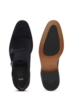 Monk shoes in suede with double strap