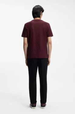 Monogram-jacquard T-shirt in mercerised cotton