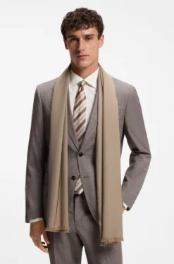 Monogram scarf in cotton and wool