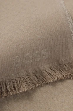 Monogram scarf in cotton and wool