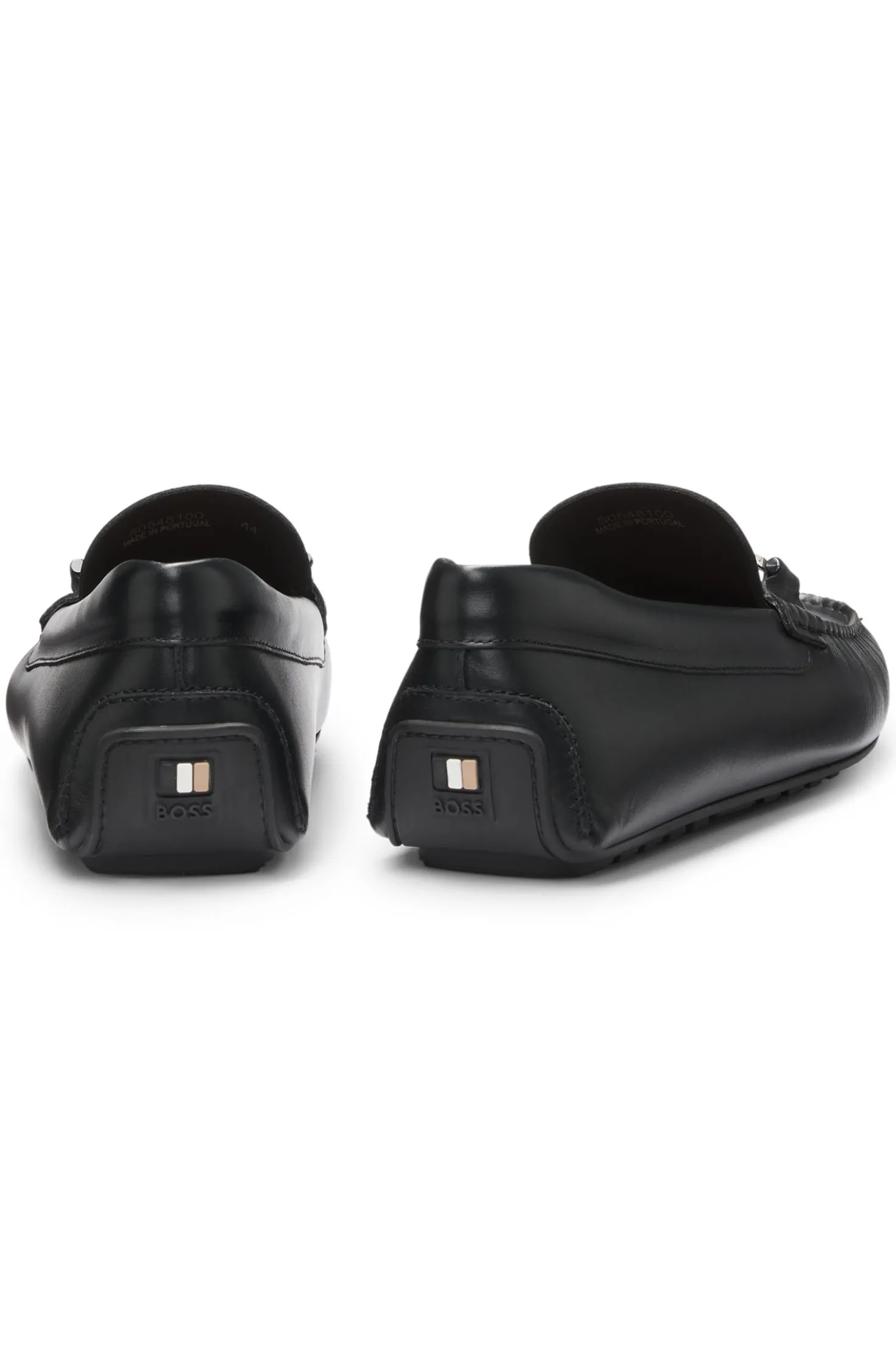 Nappa-leather driver shoes with branded hardware