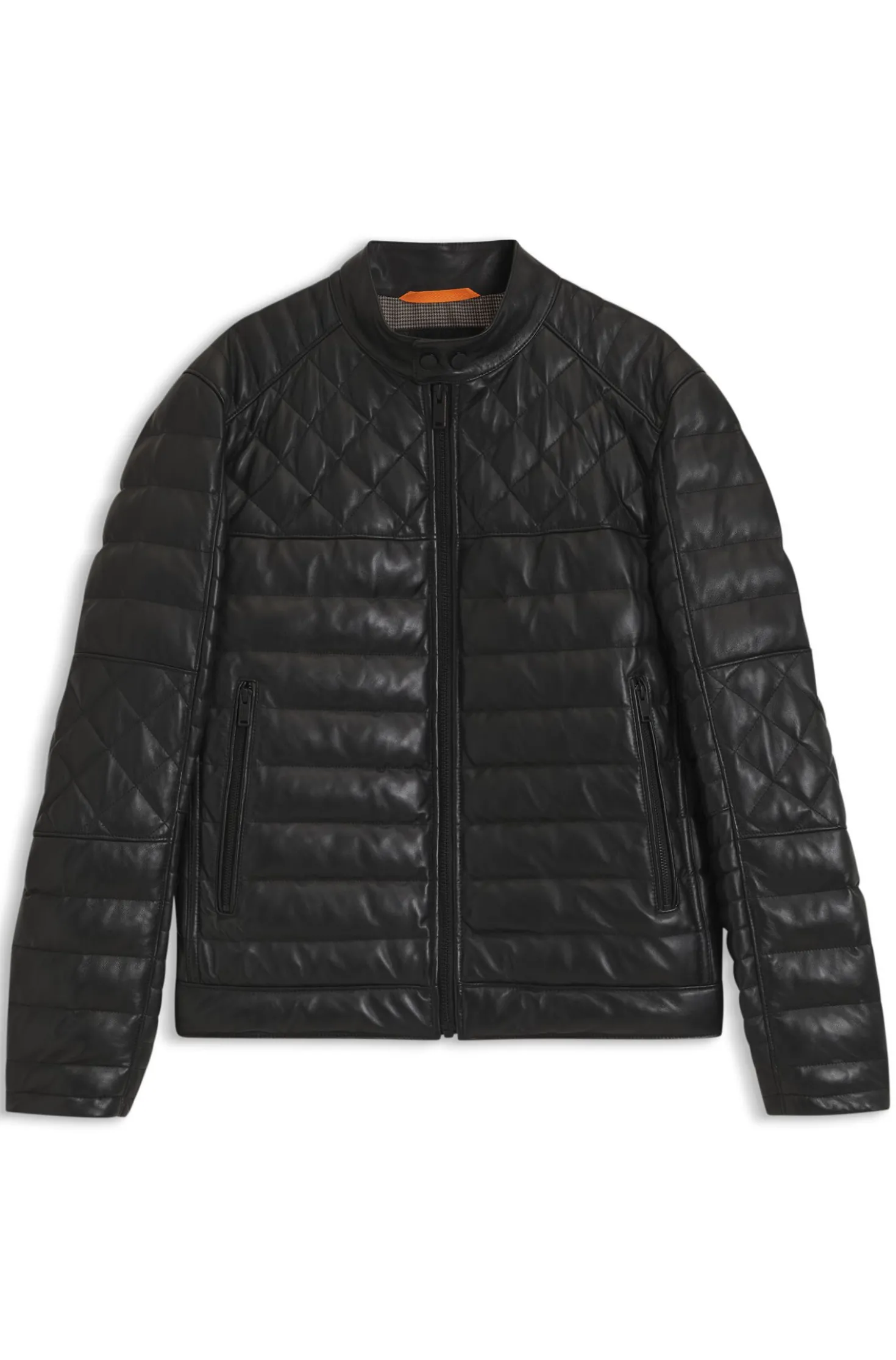 Nappa leather jacket with quilted panels