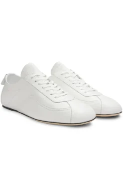 Nappa-leather trainers with debossed logo