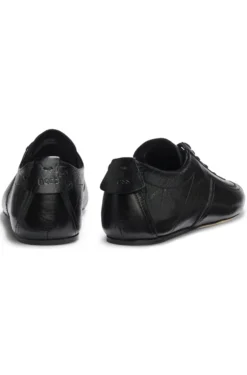 Nappa-leather trainers with debossed logo