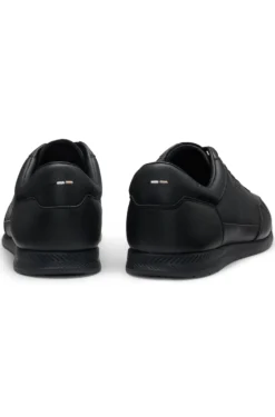 Nappa-leather trainers with gold-tone branding